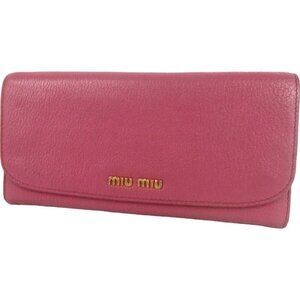 835152AE Miu Miu Wallet Long Pink Leather